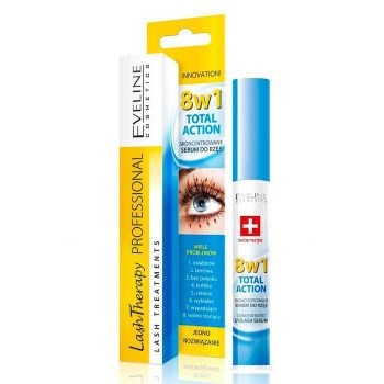 EVELINE Lash Therapy Professional, skoncentrowane serum do rzęs Total Action 8w1, 10ml